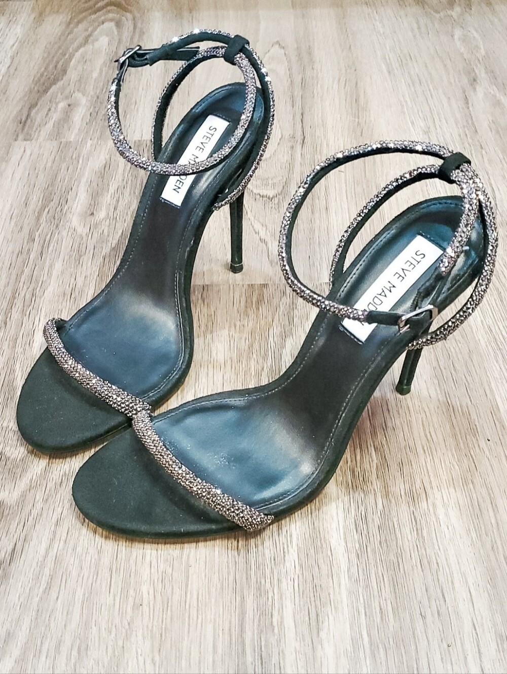 Steve Madden Breslin Black Rhinestone Heels